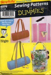 4979 EZ DUMMIES HANDLES TOTES HANDBAGS PATTERN